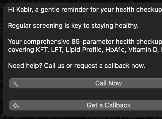 WhatsApp marketing message
