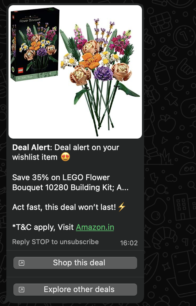 WhatsApp marketing message